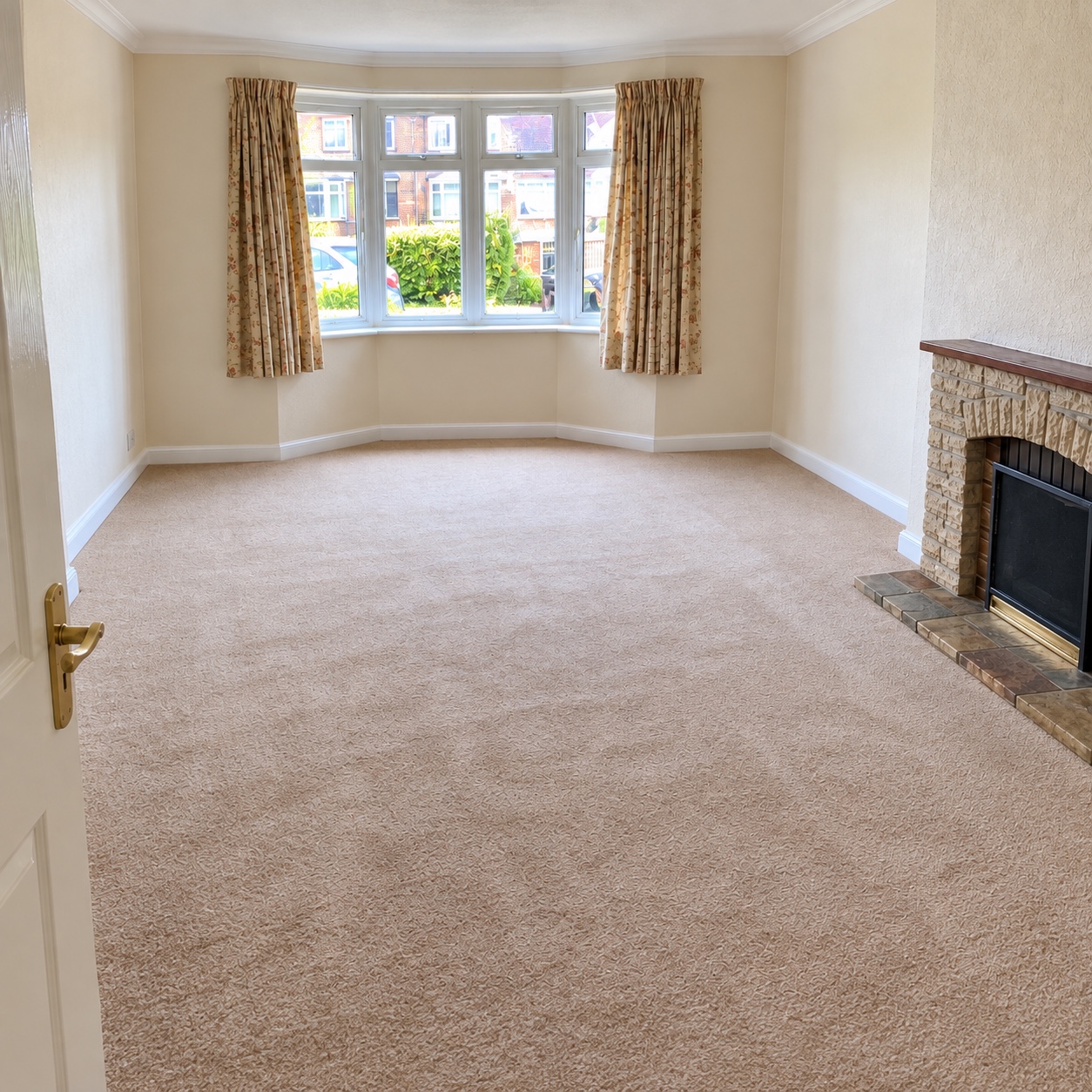 Living room after clearance, clean and empty